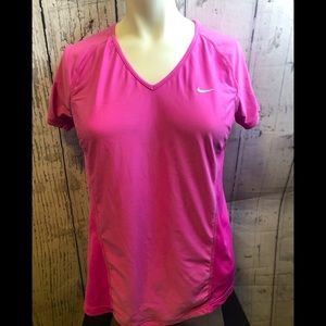 Nike pink / white short sleeve t shirt s…